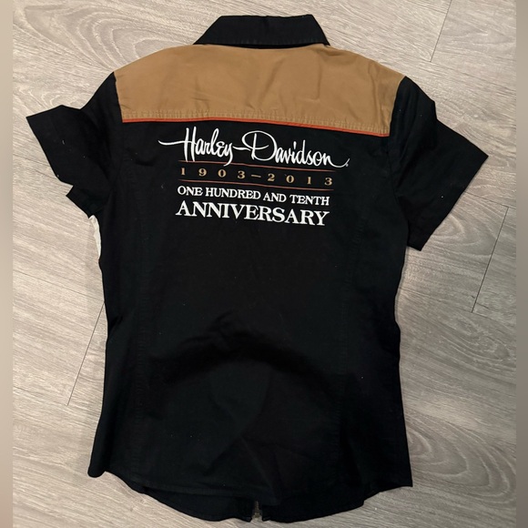 Harley-Davidson Black, Brown, and White Shirt - Picture 3 of 5